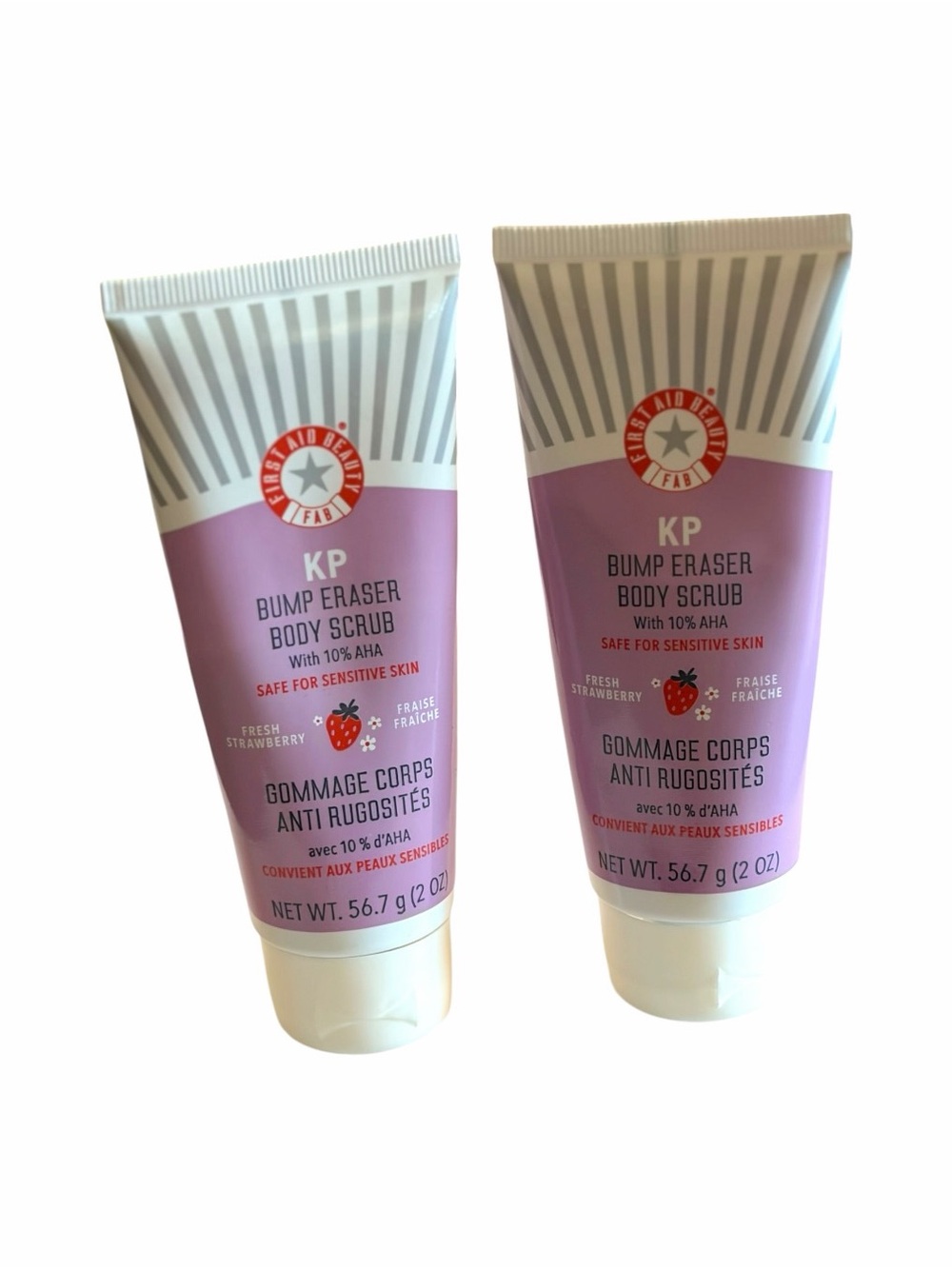First Aid Beauty KP Bump Eraser Strawberry Body Scrub 2 oz Set of 2 NEW